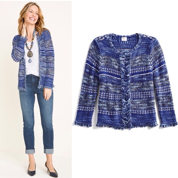 Chico's Structured Fringe Cardigan - Picture 3 of 14